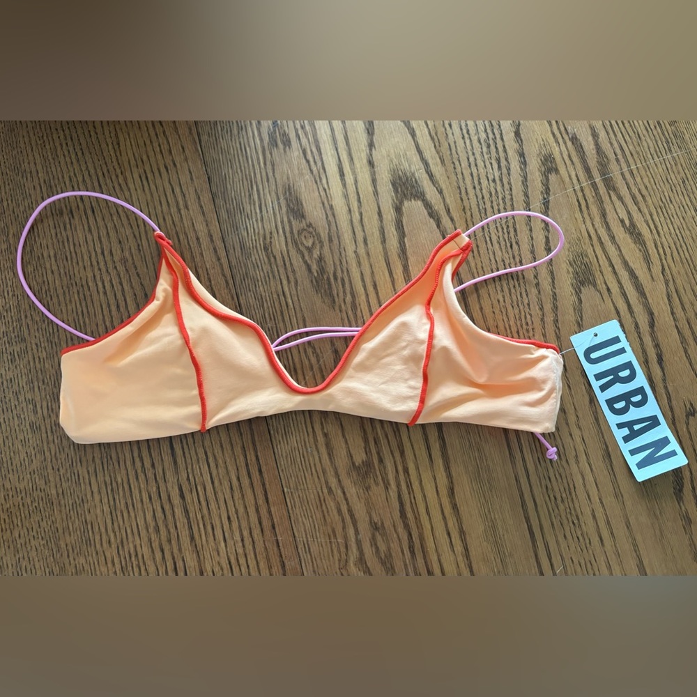 Urban Outfitters Orange and Pink Bikini Top